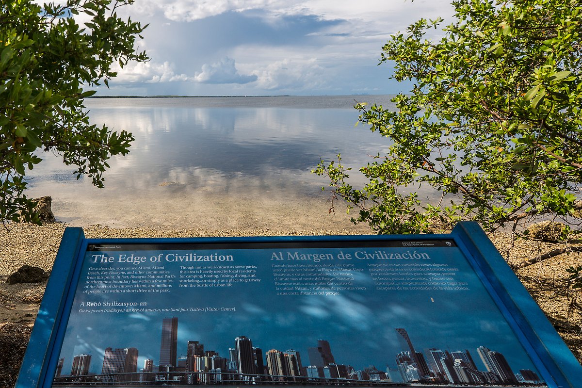 Miami in the distance. Biscayne National Park.  ()