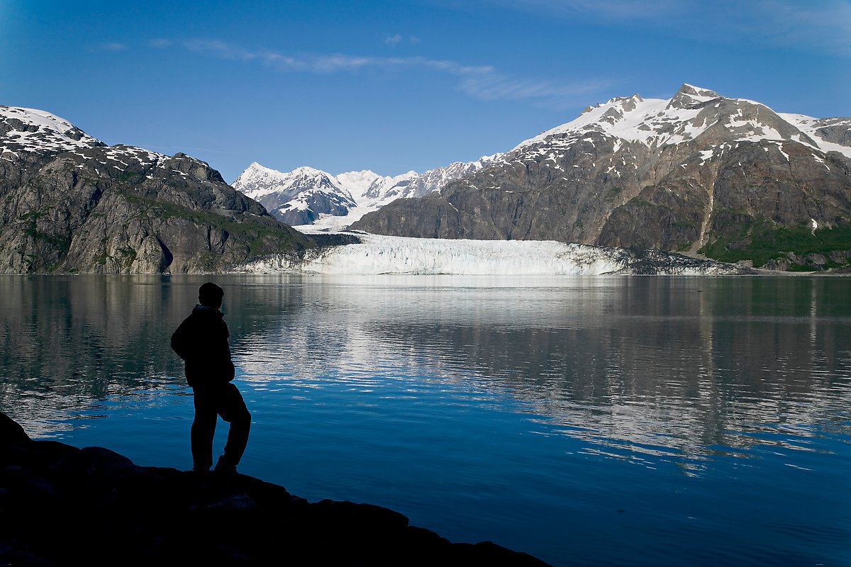 Tarr Inlet, Fairweather range and Margerie Glacier. Glacier Bay National Park.  ()